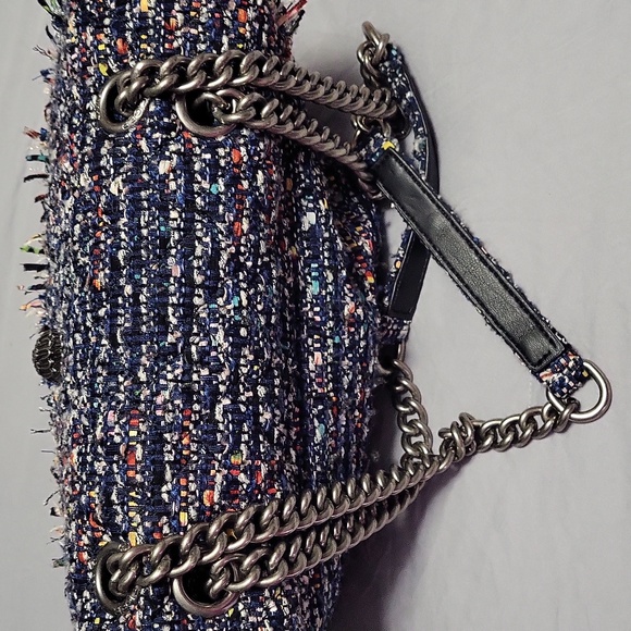 Kurt Geiger Multicolor Tweed Fringe Convertible Bag - Picture 12 of 14